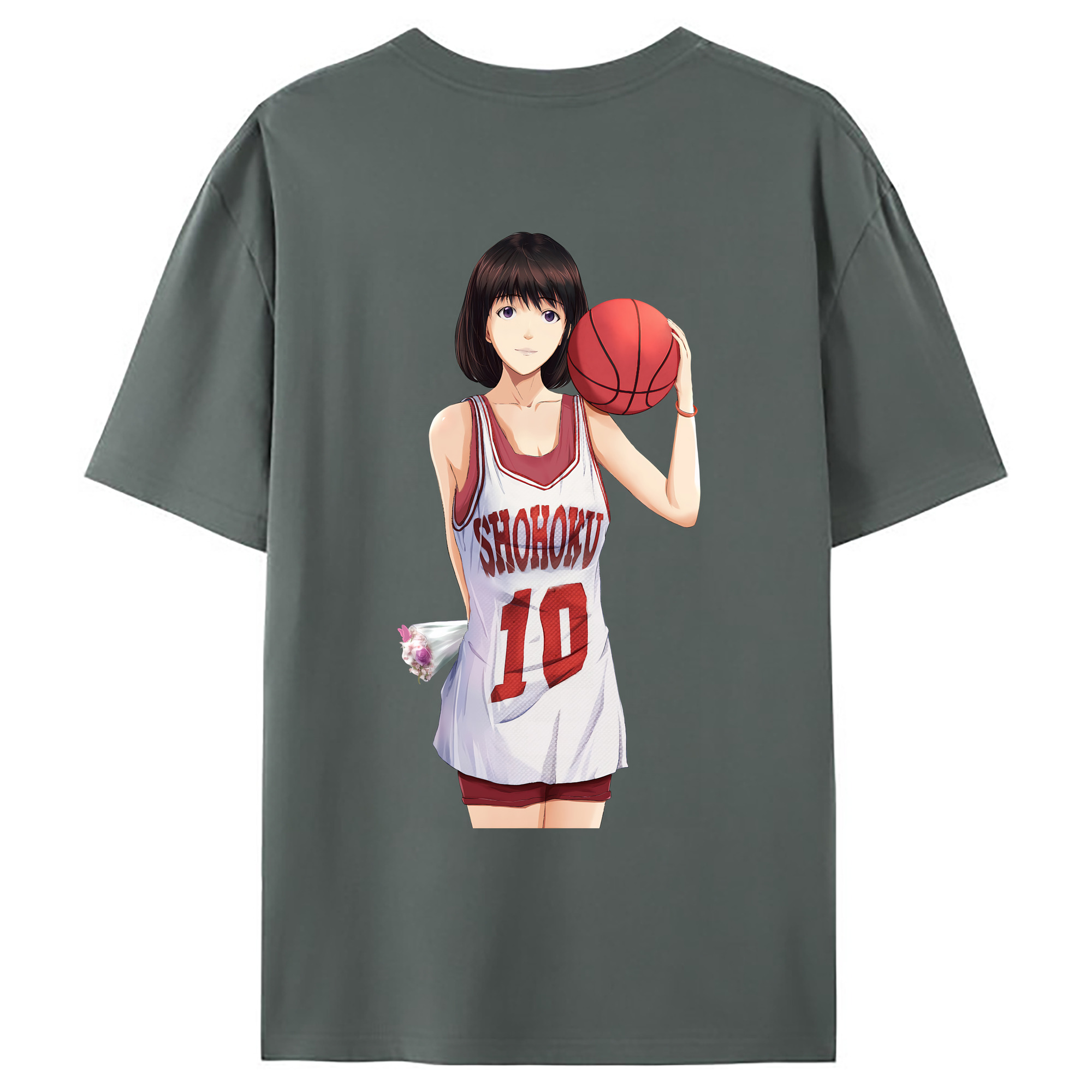 （画像用） SLAM DUNK／スラムダンク 綿100％ メンズ半袖Tシャツ（バックプリント） 通気性